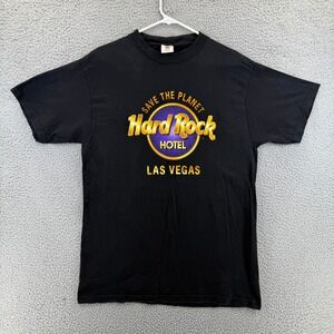 VTG Y2k Hard Rock Hotel Las Vegas Shirt Men L Black Save The Planet Winterland